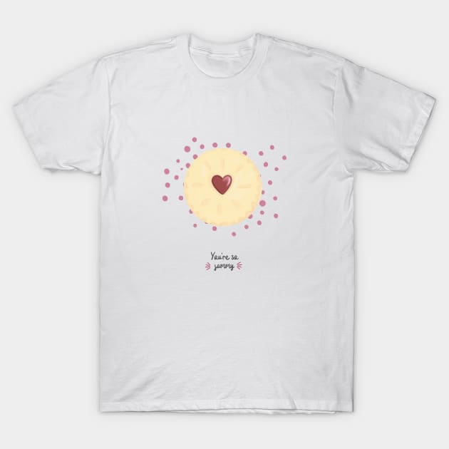 Jammy Heart Biscuit print T-Shirt by likeapeach